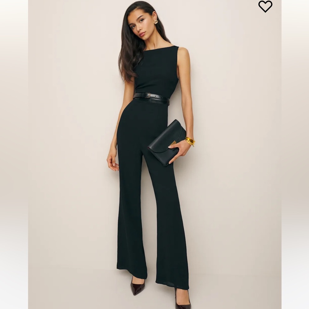 Reformation Freya Jumpsuit Black - Size 12